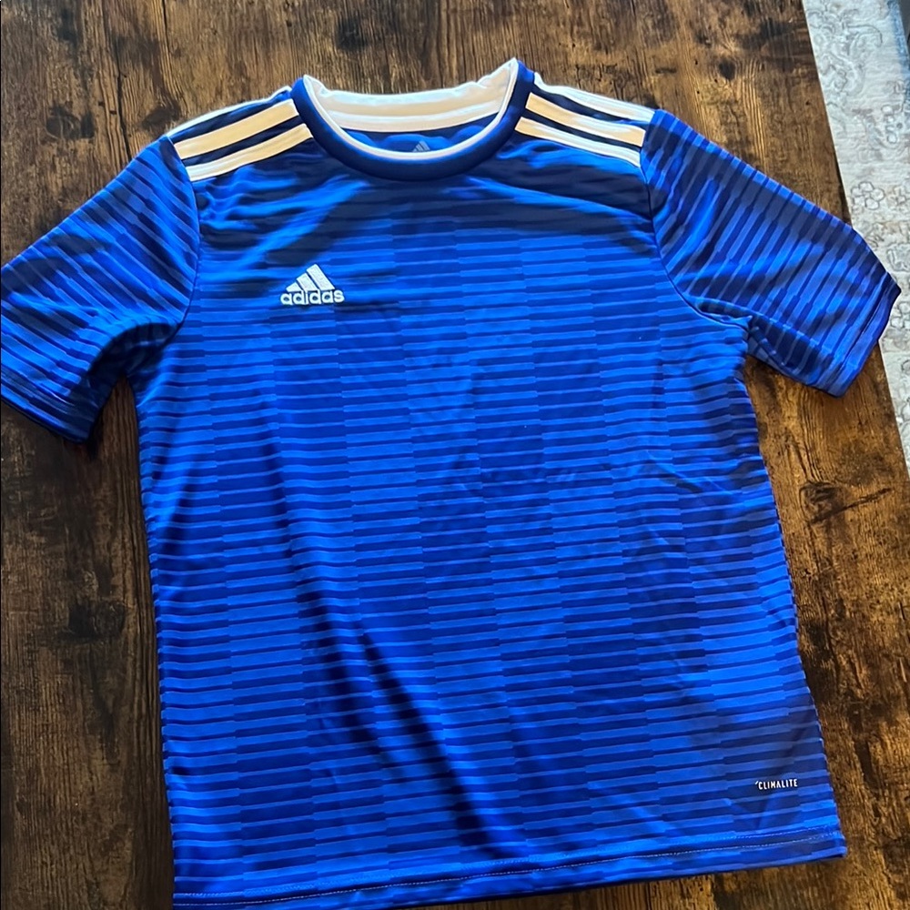 Adidas Kids Blue Striped Shirt